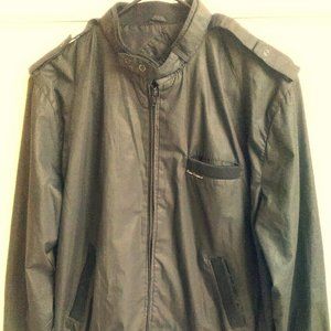 Peter England Jacket Mens Large Black Bomber Full